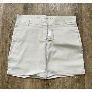 Heather Grey Womens Stretch Water Resistant Short Stone Gray Sz 8